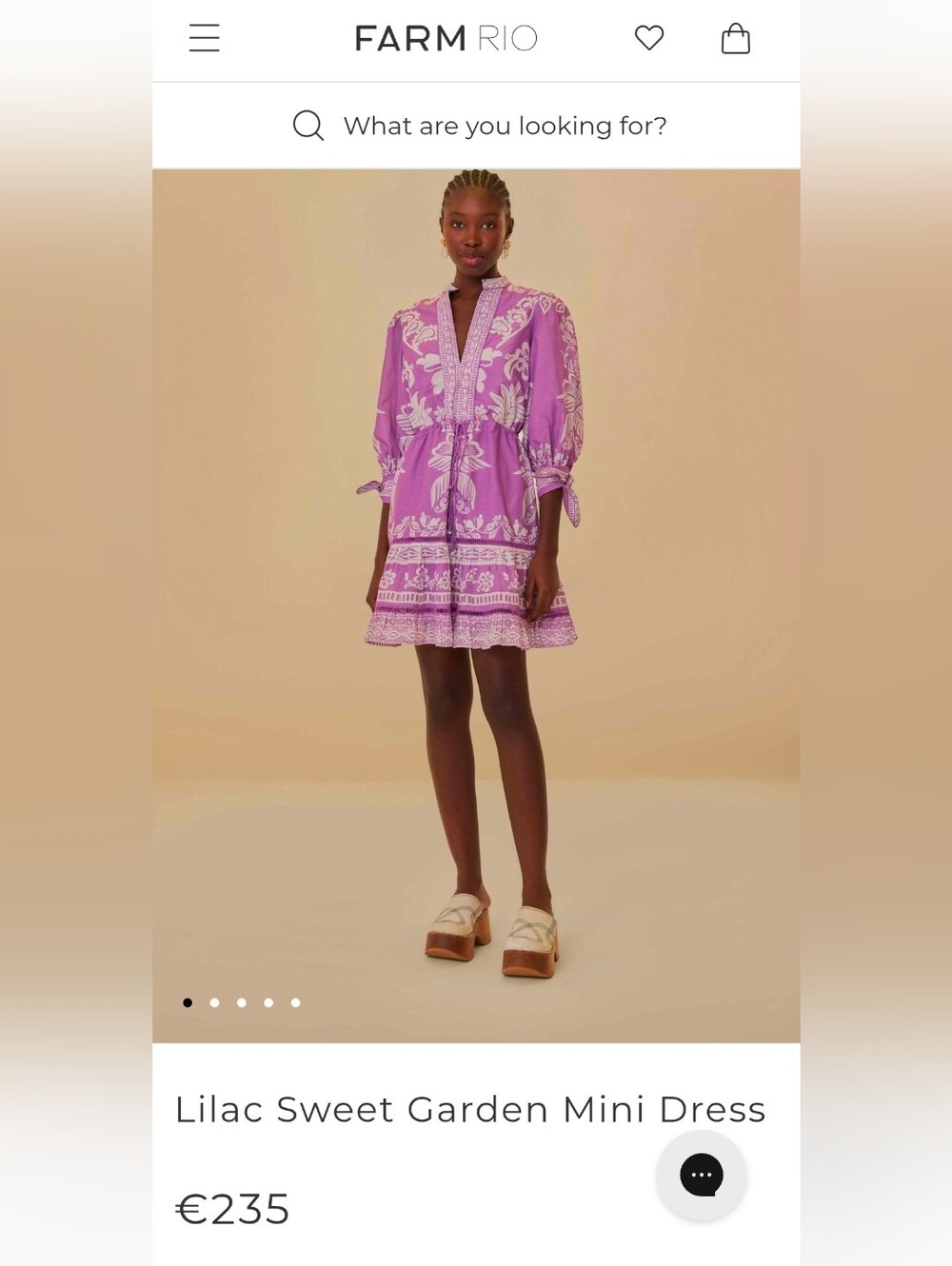 FARM Rio Lilac Sweet Garden Mini Dress - XS